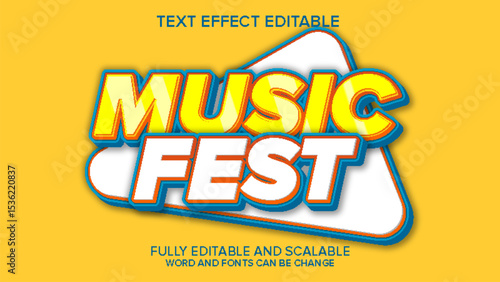 music fest text effect vector editable