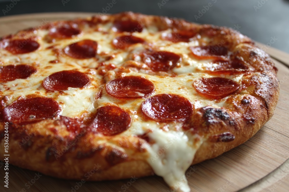 Classic pepperoni pizza with melted mozzarella Classic pepperoni pizza with melted mozzarella