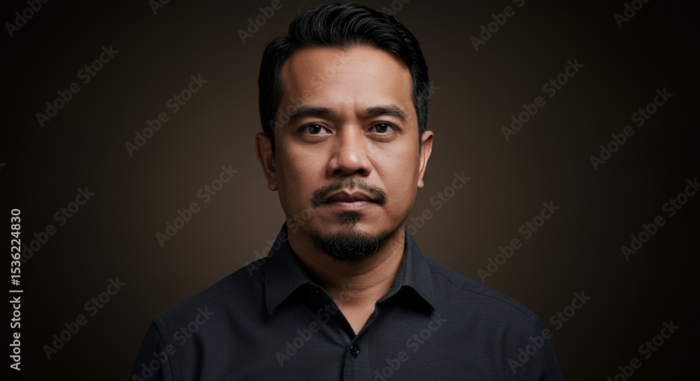 Portrait of a Man with a Serious Expression Portrait of a Man with a Serious Expression