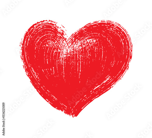Red Heart shapes on white background. Hand drawn Heart doodle sketch, Scribble romance and love symbol, elements decorative vector illustration	