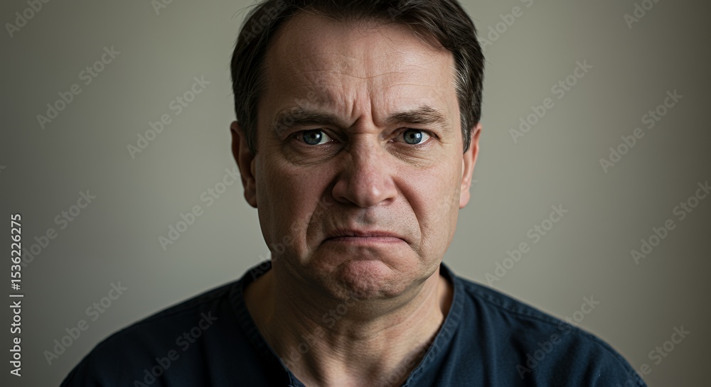 Fototapeta premium Portrait of a Displeased Man