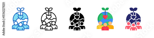 Social Awareness Multiple Style Icon Set Collection.