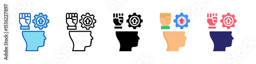 Self Motivation Multiple Style Icon Set Collection.