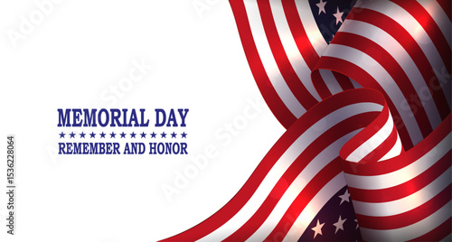 An exquisite illustration of a wavy American flag.