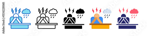 Depression Multiple Style Icon Set Collection.
