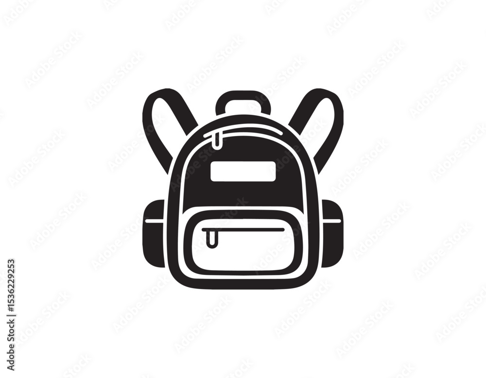 Obraz premium School bag, School bag icon. Backpack icon glyph line style. education icons, Big Backpack - School Bag Vector 