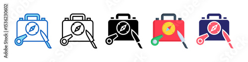 Survival Kit Multiple Style Icon Set Collection.