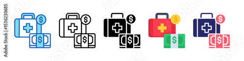 Emergency Fund Multiple Style Icon Set Collection.