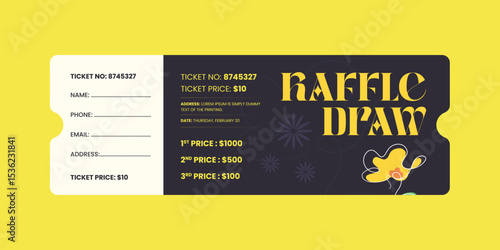 raffle ticket template, raffle draw ticket template, print ready, raffle ticket, raffle paper voucher, charity, fundraising event ticket template