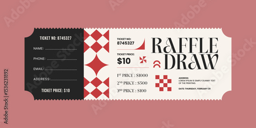 raffle ticket template, raffle draw ticket template, print ready, raffle ticket, raffle paper voucher, charity, fundraising event ticket template