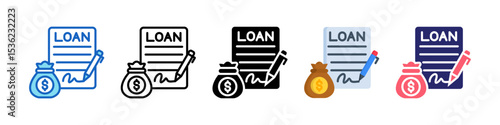 Loan Multiple Style Icon Set Collection.