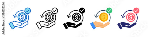 Cashback Multiple Style Icon Set Collection.