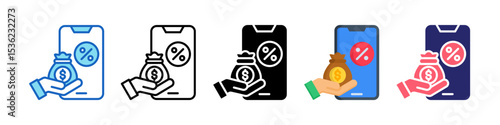 Lending Multiple Style Icon Set Collection.