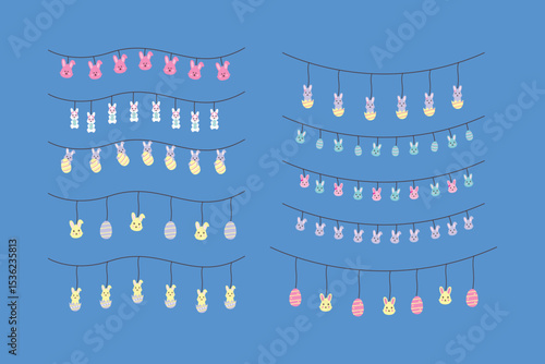 Cute rabbit and egg hanging frame collection