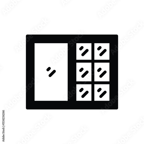 Black solid icon for window