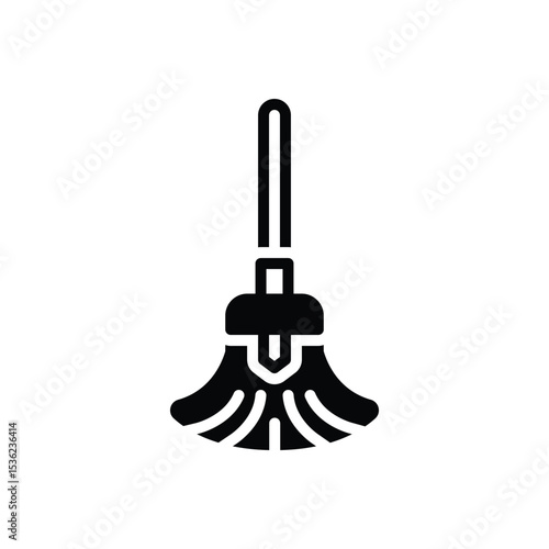 Black solid icon for broom