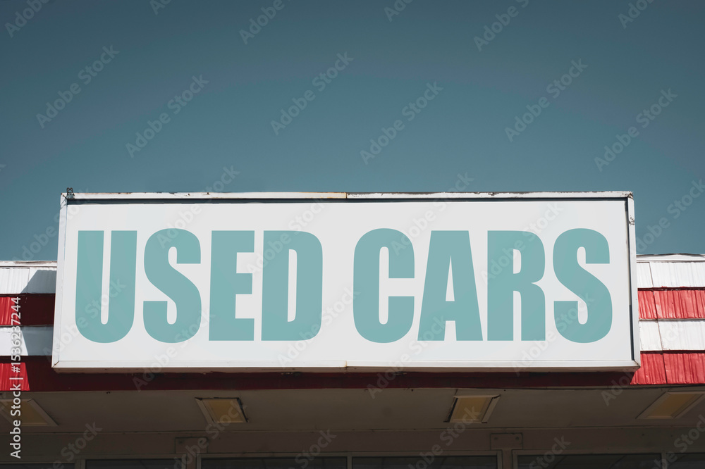 Aged retro used cars sign Aged retro used cars sign