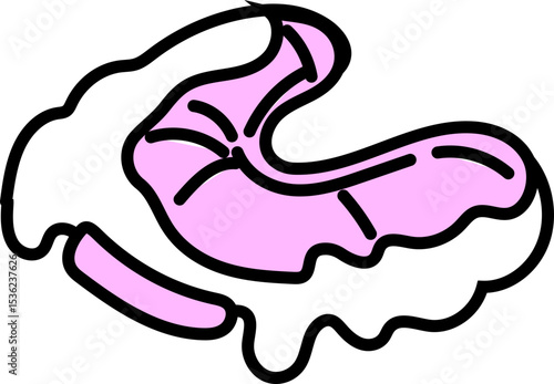 lower denture line art vector illustration for dental care, hygiene clinic, education poster, or oral health icon set