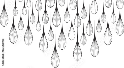 Abstract rain drops vector design seamless pattern background wallpaper black and white minimalist art deco editable stock vector illustration