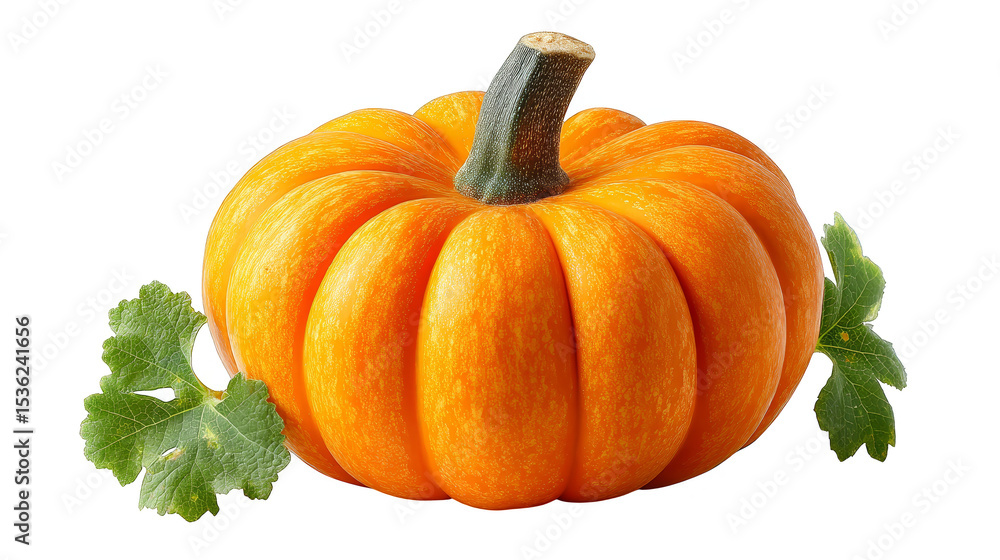 Obraz premium Rustic autumn charm, a pumpkin and leaves resting on warm plaid cloth autumnal