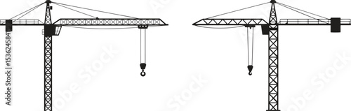 Construction crane vector art illustration isolate on white background