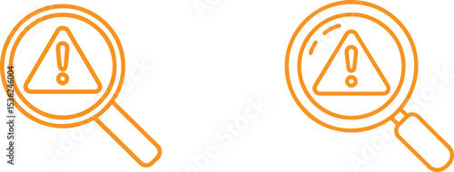 Magnifying Glass With Warning Sign Line Icon. Alert, Search, Caution Vector Illustration on White Background