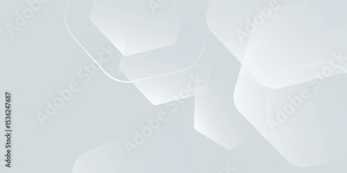 White background abstract art vector illustration with hexagon shape modern arts
