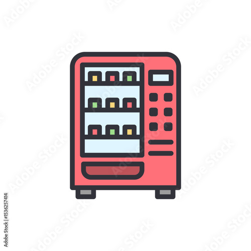 Retro Vending Machine Icon Isolated On Transparent Background