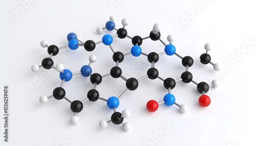 Molecular structure on white background