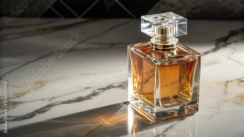 bottle of perfume on white background