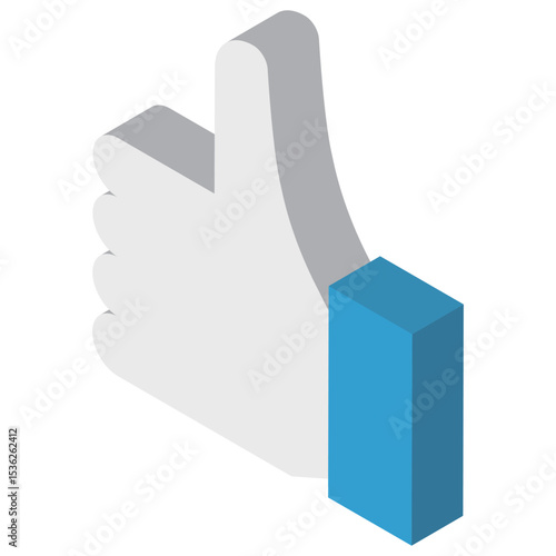 いいね　マーク　アイソメトリック　イラスト