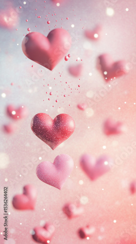 Cute Hearts Floating background 2025