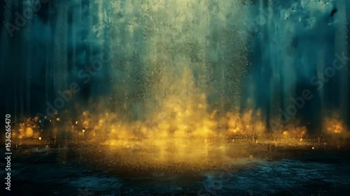 Wallpaper Mural Glowing embers and smoke rise from a dark, textured ground, creating a mystical, atmospheric scene Torontodigital.ca