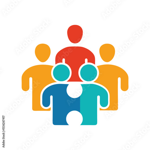 Abstract Puzzle Piece Community Group Concept