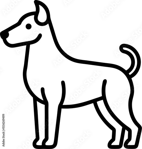 Dog continuous one line art drawing of outline. vector illustration