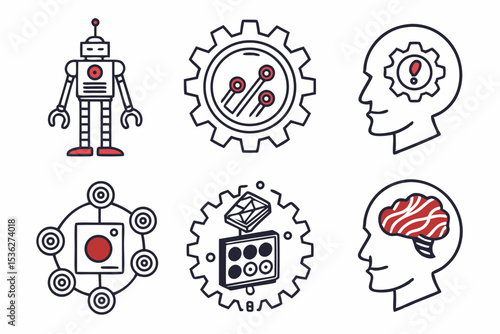 hand drawn vector illustration of human brain
