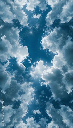 Sky with Clouds Looking Up View Atmospheric Perspective