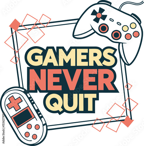 Gammers naer quites Typography T-shirt Design print Ready eps cu file download 