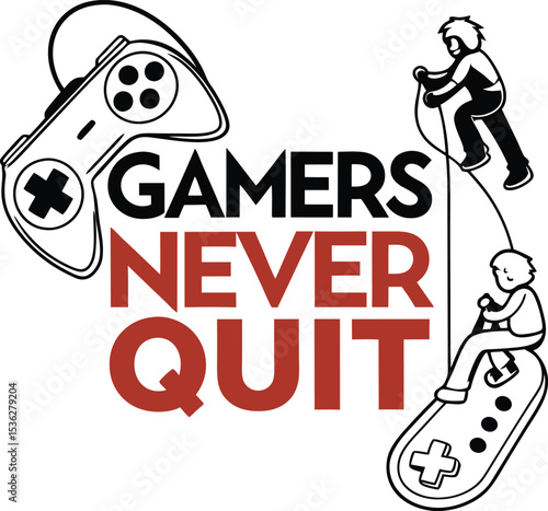 Gammers naer quites Typography T-shirt Design print Ready eps cu file download 