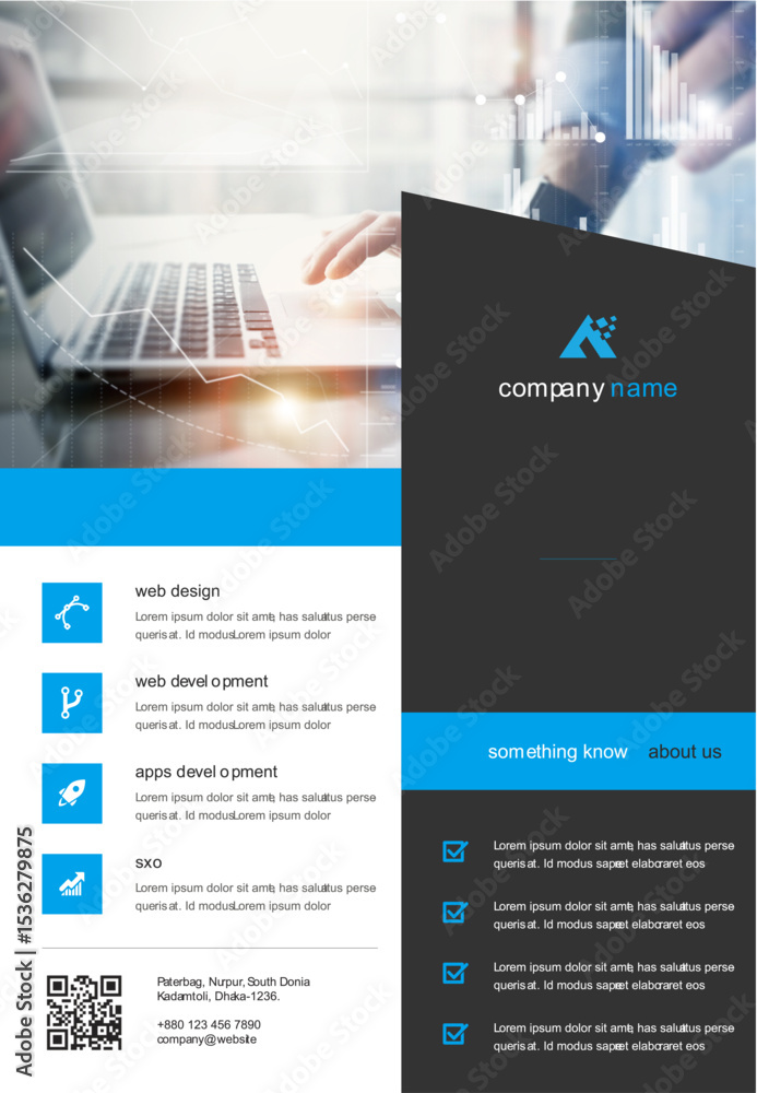 Naklejka premium Modern Tech Brochure Design.