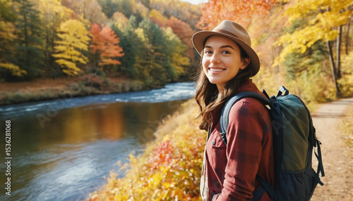 woman in autumn park