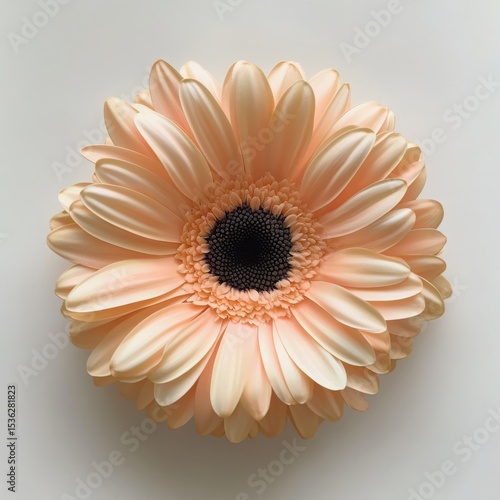 Peach Gerbera Daisy Blossom Close Up Soft Light peach colored