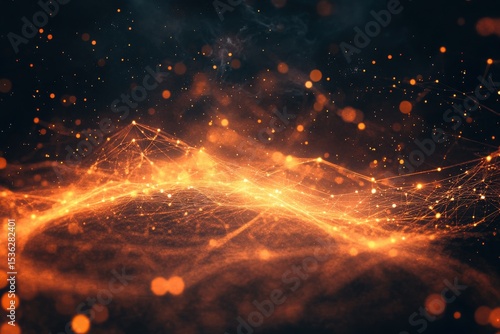 Abstract Glowing Network of Light Data Visualization and Connectivity Concept Illustration