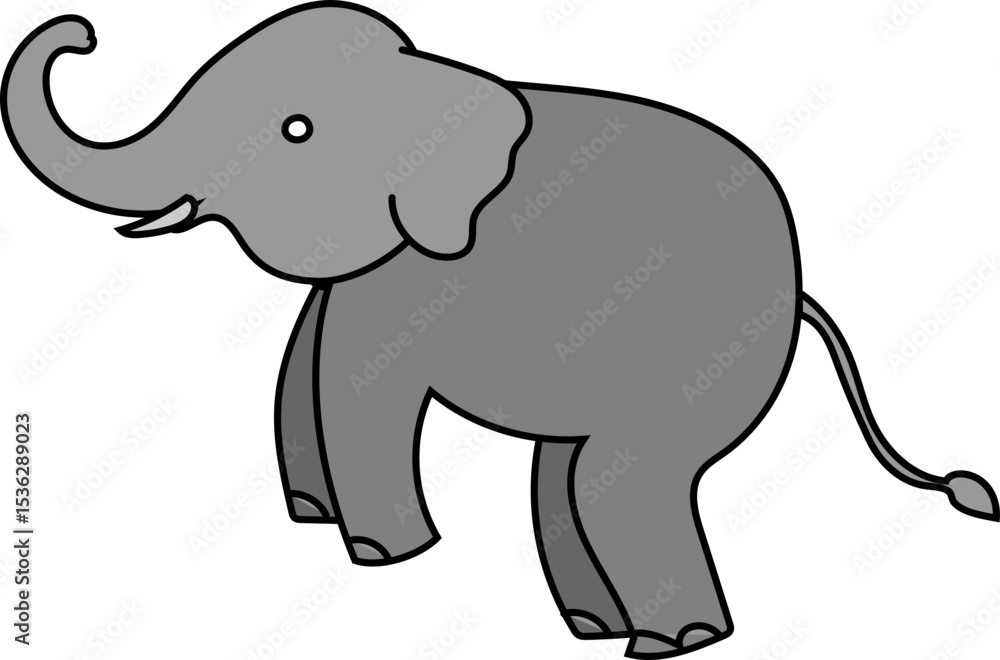 Fototapeta premium asian elephant drawing vector icon for thai culture, travel, tradition or heritage illustration collection
