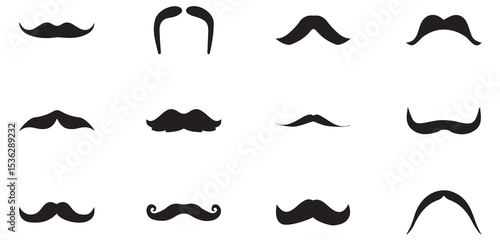 Set of moustache icons. vector mustache set. set of mustache vector