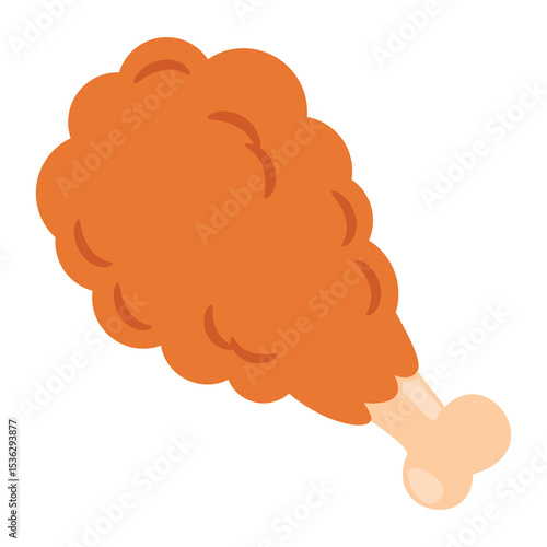 Fried chicken leg cartoon vector icon flat illustration, chicken clip art, clip art chicken leg, fried chicken clip art, chicken drumstick vector art