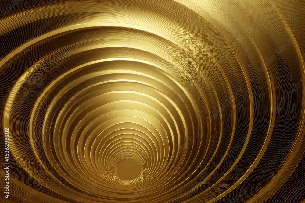 Obraz premium Golden concentric arcs expanding outward