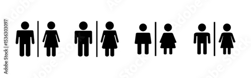 Toilet icon set. restrooms icon vector. bathroom sign. wc, lavatory