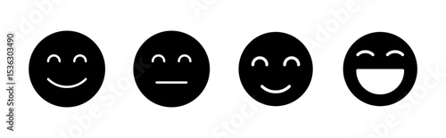 smile icon set. smile emoticon icon. feedback