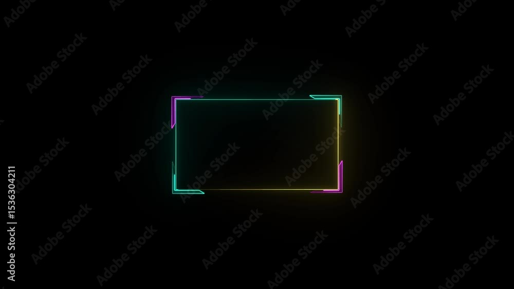 Rectangle frame beautiful motion background video. neon sign in rectangle shape. Bright neon light.4k animation video icon . Rectangle frame beautiful motion background video. neon sign in rectangle shape. Bright neon light.4k animation video icon .